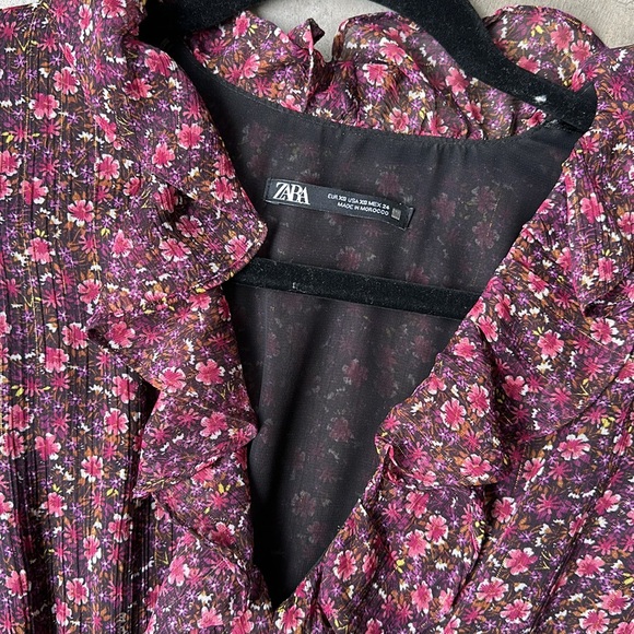 ZARA floral print long sleeve dress - Picture 2 of 6
